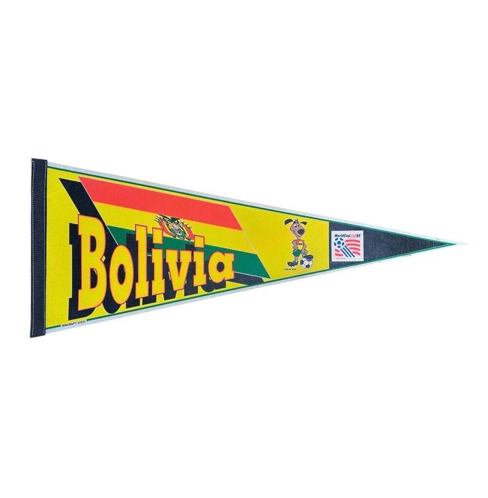 Vintage 94 FIFA World Cup USA Bolivia National Soccer Team Felt Pennant Wincraft